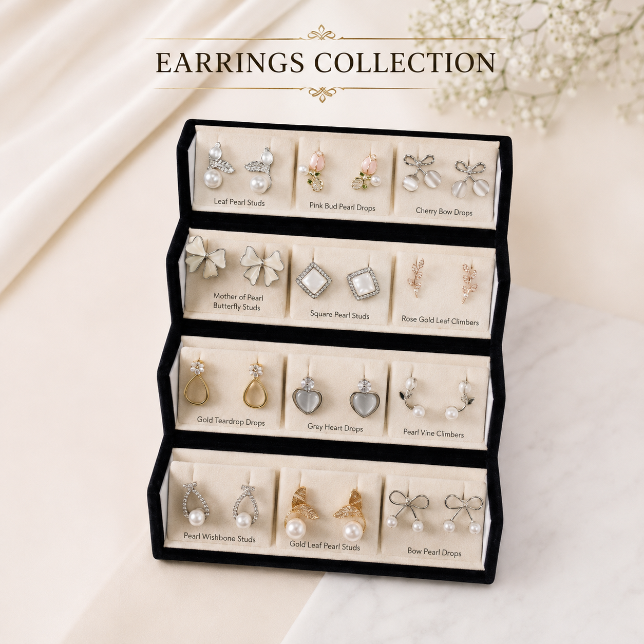 Premium 12-Pair Earring Collection – Versatile Western & Ethnic Studs and Drops Set for Women