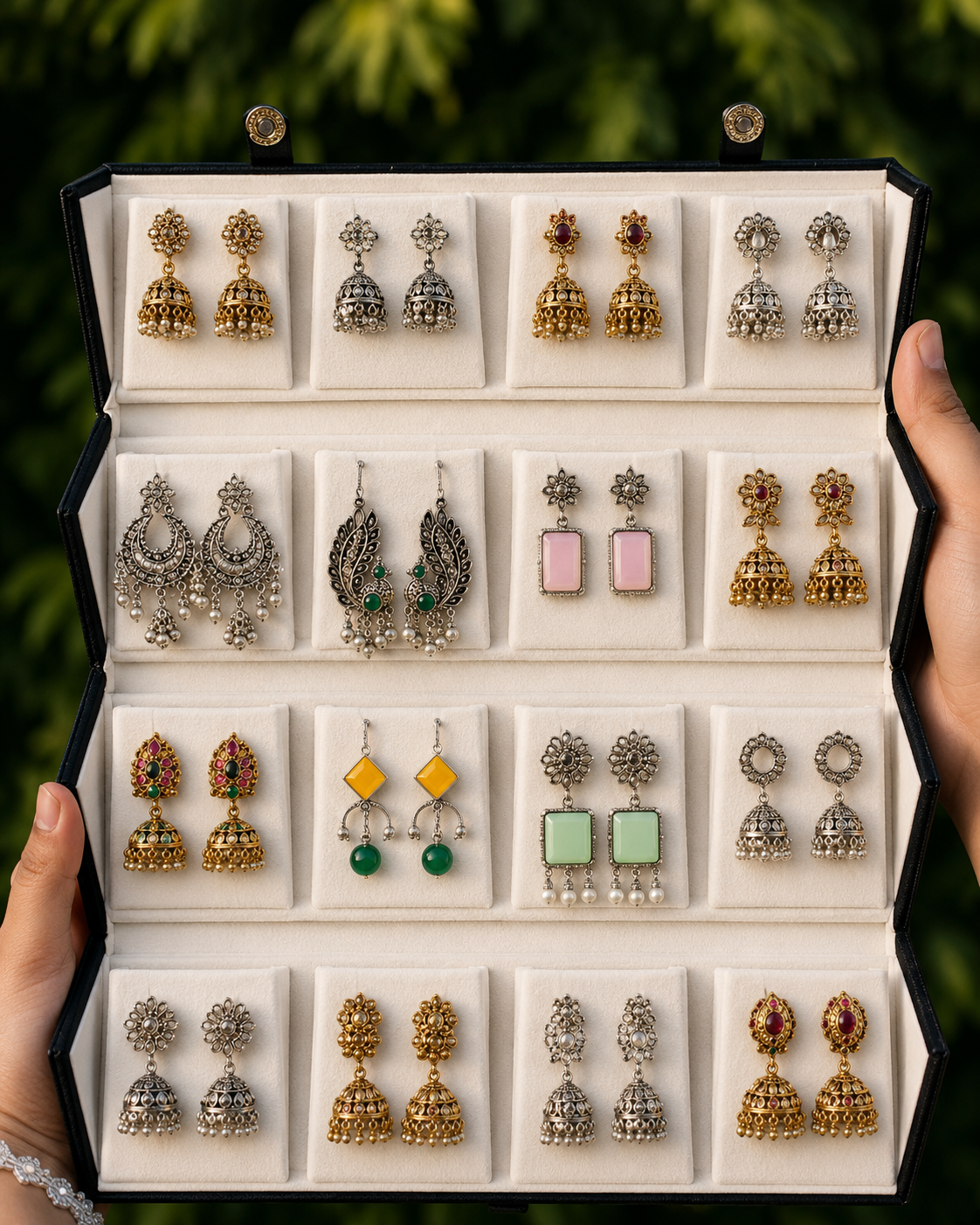 Premium 16-Pair Ethnic Jhumka & Earring Collection – Traditional & Stylish Earring Set for Women