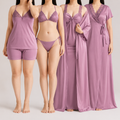 Premium Luxury Nightwear Set – Elegant Black Satin Sleepwear Collection for Women