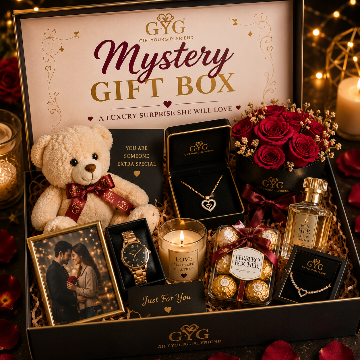 Luxury Mystery Gift Box – ₹1999 | The Ultimate Romantic Surprise 👑