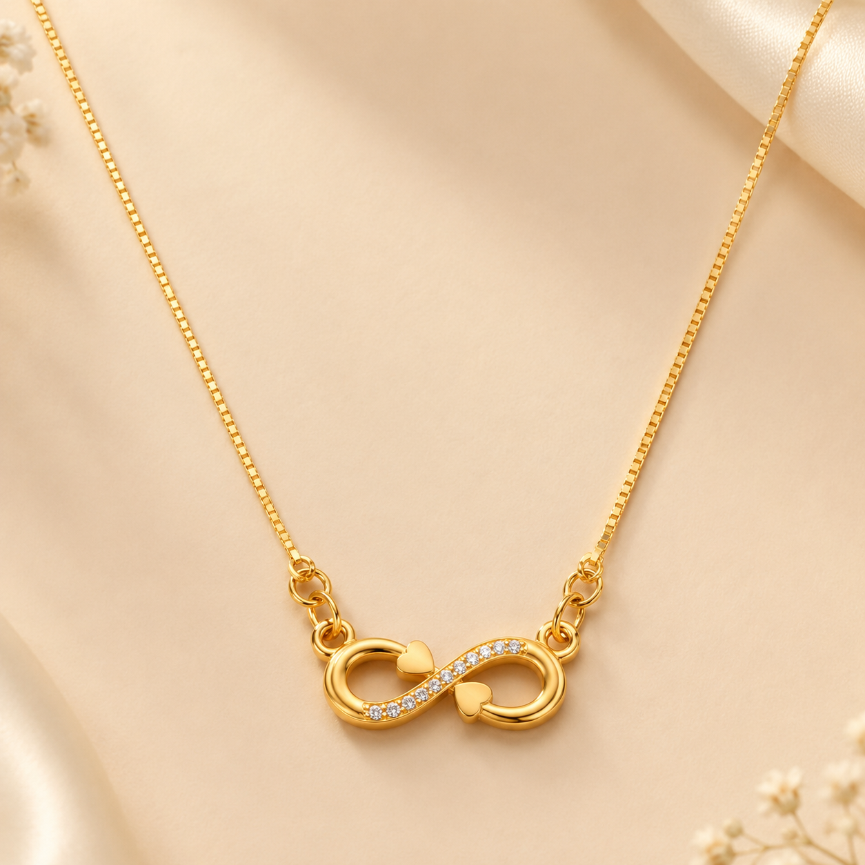 Elegant Gold-Plated Infinity Necklace – Timeless Symbol Pendant