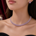 Elegant Crystal Stone Choker Set – Sparkly Statement Necklace & Matching Stud Earrings for Women