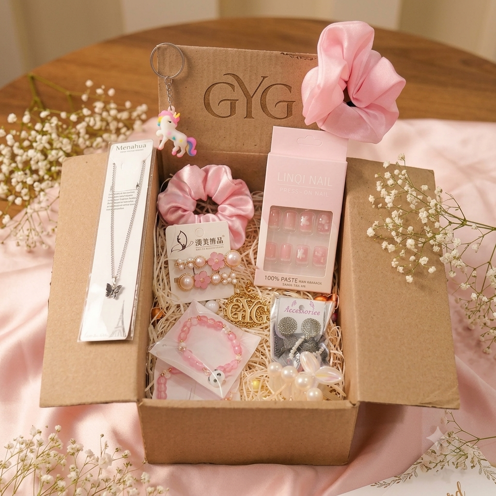 Premium Aesthetic Gift Box for Her – Personalized Pink Fashion & Jewelry Hamper