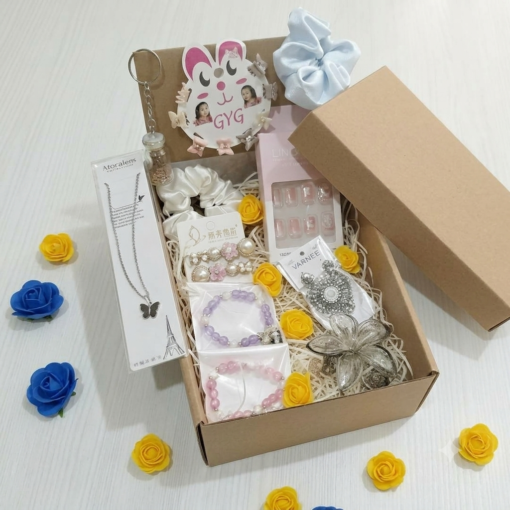 Elegance Curated Accessory Gift Box – Pastel Jewelry & Beauty Hamper for Her