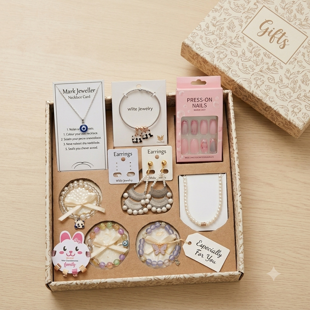 Premium Ultimate Accessory Gift Box – Curated Jewelry, Nails & Fashion Hamper for Girls