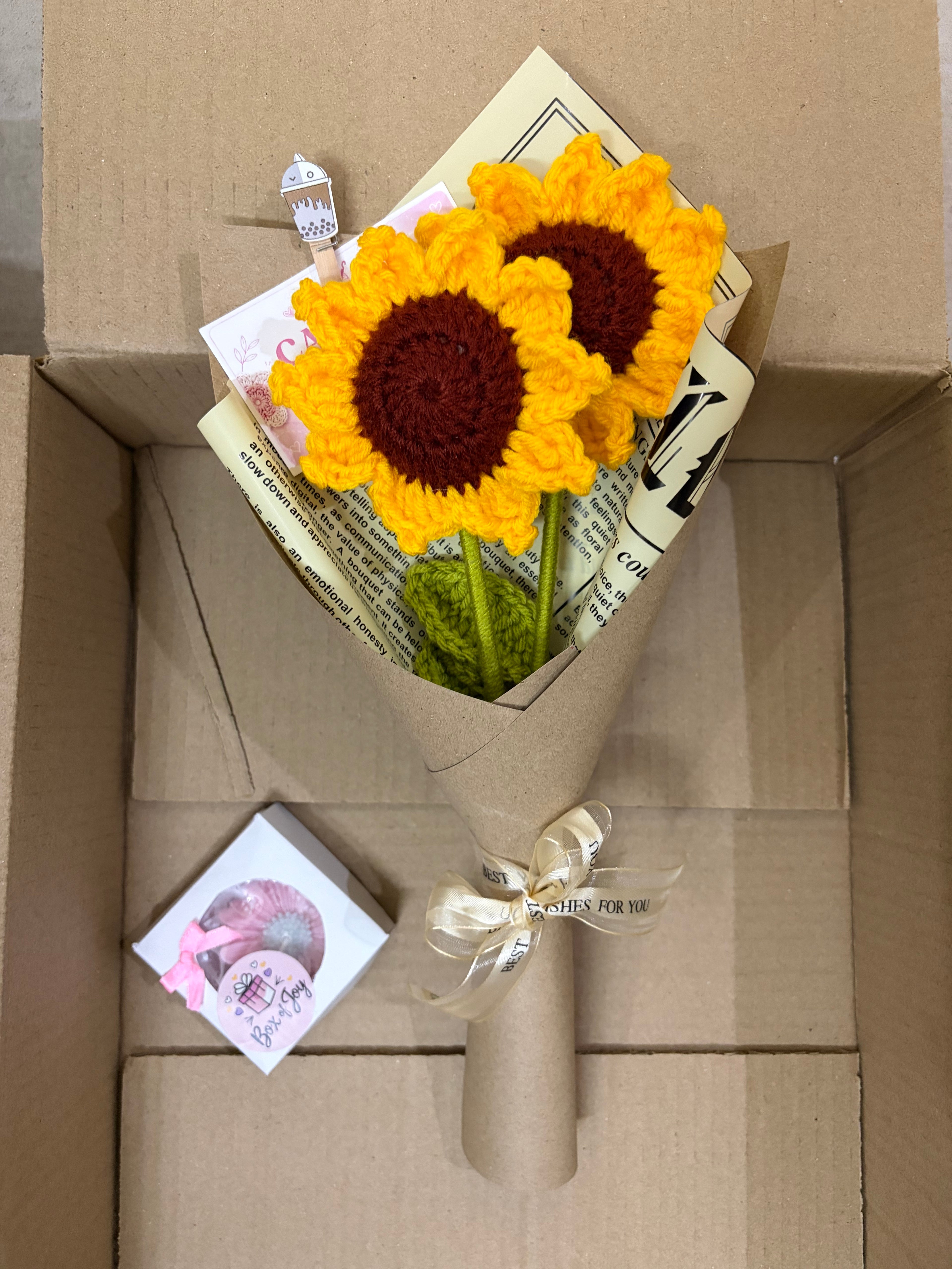 Handmade Crochet Sunflower Bouquet | The Ultimate Everlasting Gift for GF