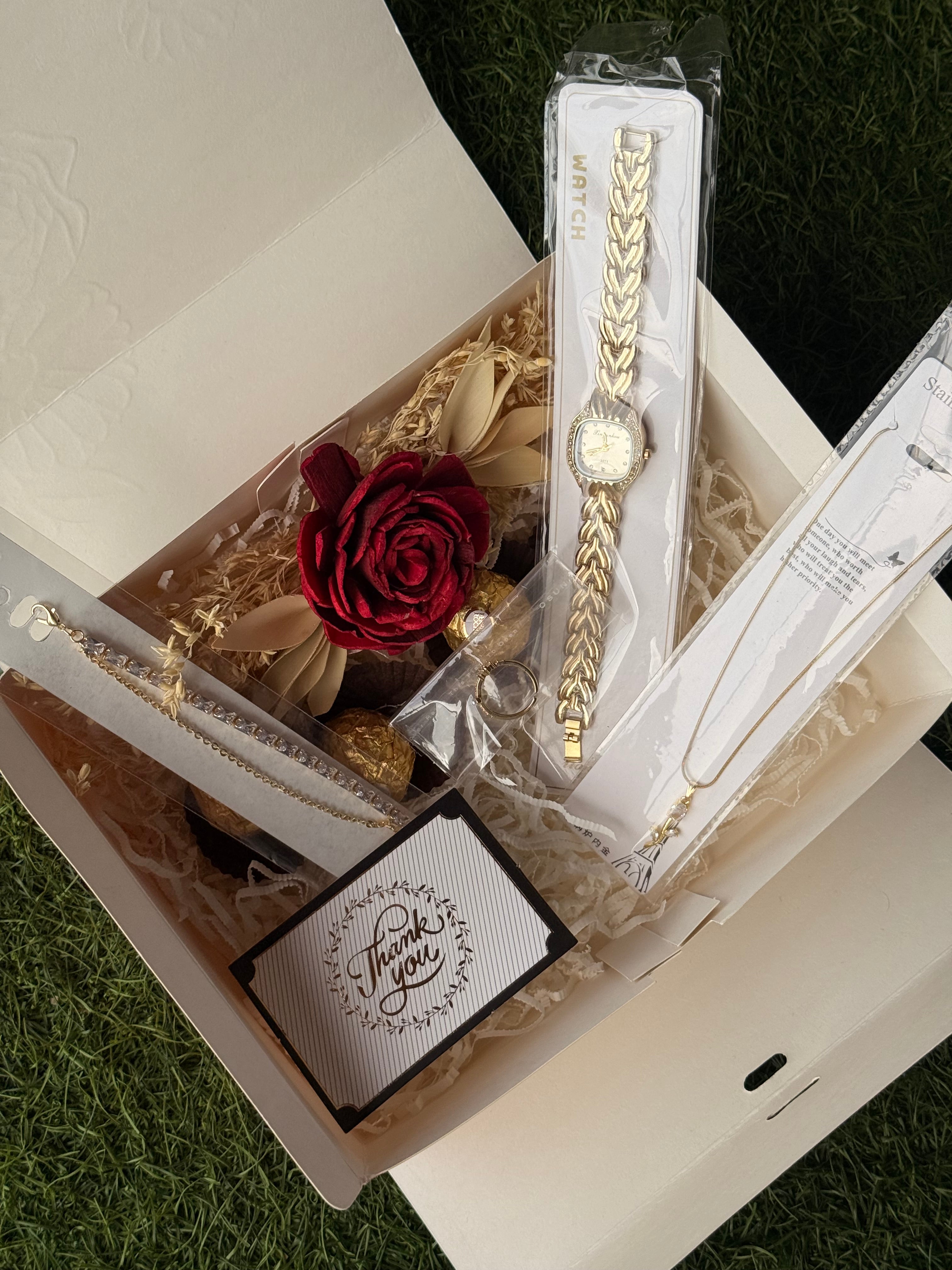 Luxury Golden Gift Box Combo | The Ultimate Gift for GF